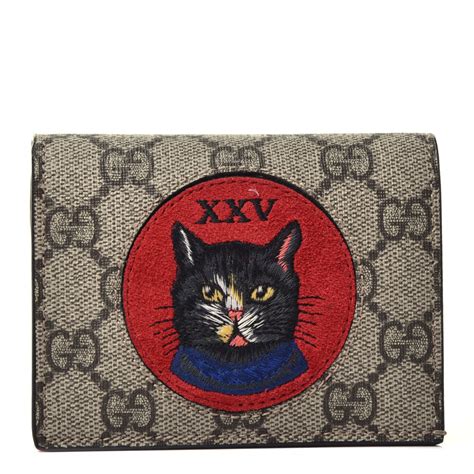 gucci mystic cat wallet|GUCCI GG Supreme Monogram Mystic Cat Zip Around Wallet.